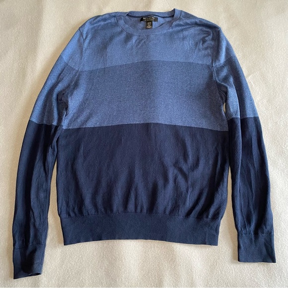 Banana Republic Sweater Luxury Blend Silk Cashmere Cotton Blue Men’s Size Medium - Picture 1 of 9